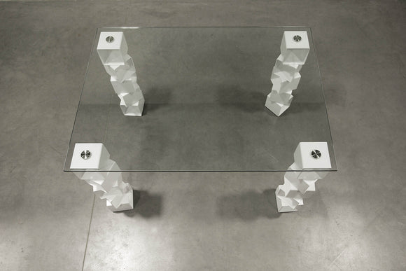 Table design plateau en verre